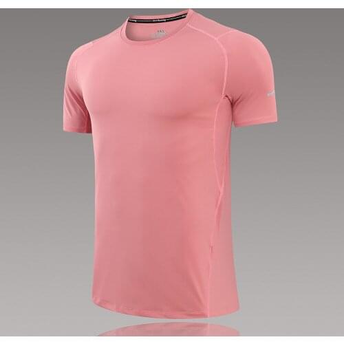 Polyester T Shirt For Men Sports Clothing Fitness Training Shirt Short Sleeve Running T-Shirt Quick Dry Compression Sport Shirts