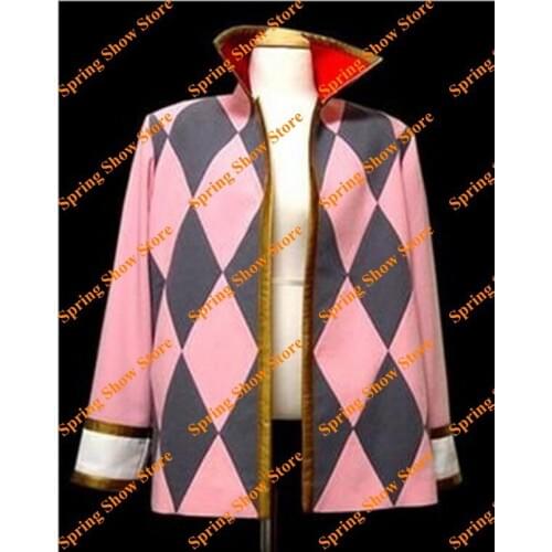 Howls Moving Castle Howl Pink&Black Rhombic-shaped Grid Customized Jacket Animation Customized Uniform Cosplay Costume