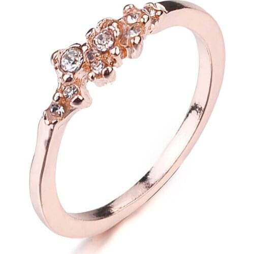 Rose Gold Color Unique Wedding Ring Real Ring Wedding Band For Women Moissanite Anniversary Match Band Fashion Jewelry