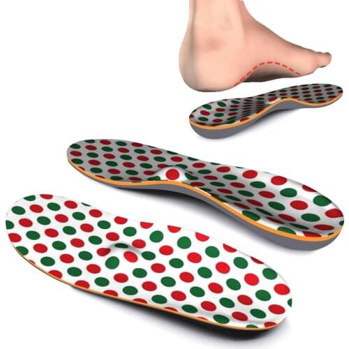 Red Round Plantar Fasciitis Arch Support Insoles Memory Foam Insoles for Women Men Kids Shock Absorption Sports Shoe Inserts