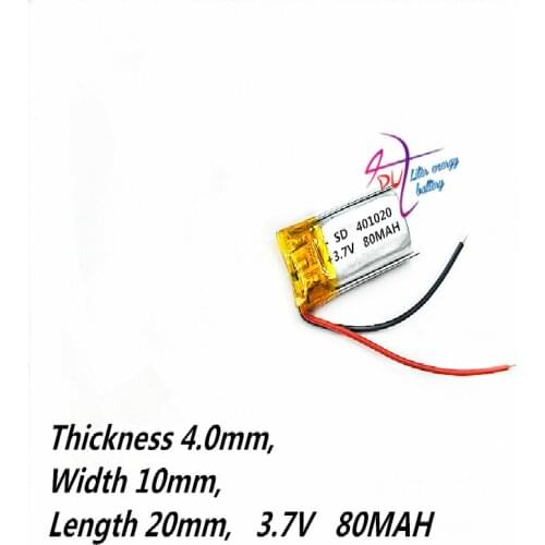 Liter energy battery 401020 3.7V 80MAH 401221 401220 Universal Li-ion for tablet pc 7 inch 8 9 Blueteeth