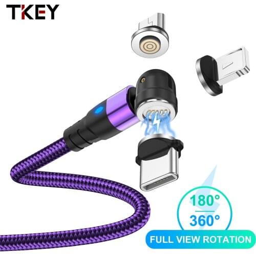 3A Fast Charging Magnetic Charger Cable 540° Rotation Type-C Micro USB Lightning Cable For iPhone 12 Huawei Realme Xiaomi Vivo