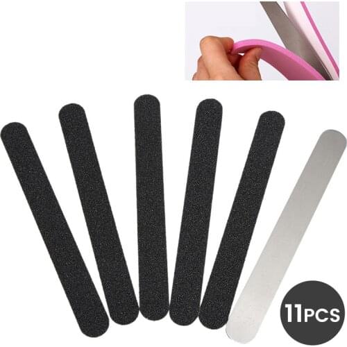 Reusable Sandpaper Nail File with Dual-sided Replaceable Stainless Steel for Nail Polishing Nail File Replacement Pads