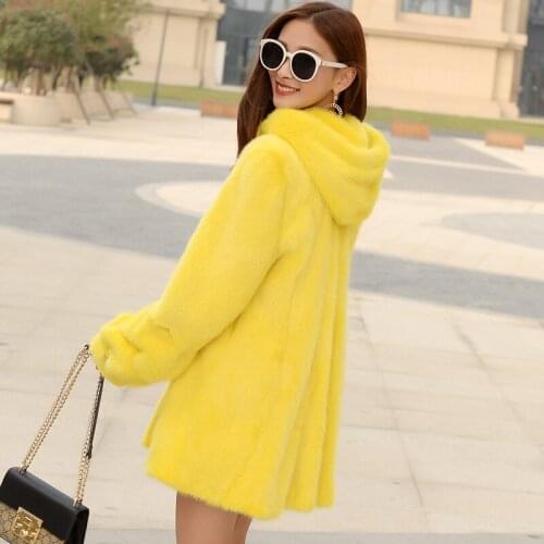 Real natural Mink fur coat whole fur coat long large 2019 womens clothing outerwear jacket coats new hooded fashion