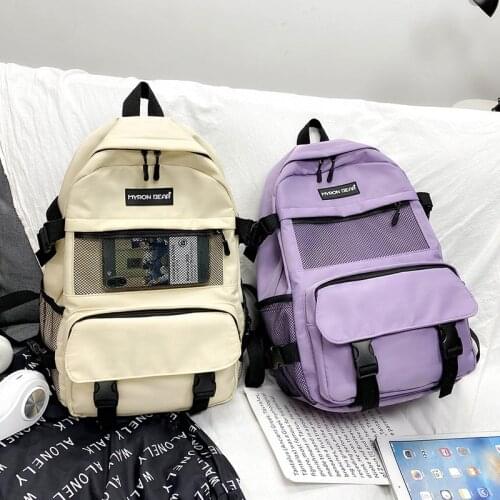 Korean Style Nylon Fashion Womens Backpack Waterproof University Bags For Girls Large Capacity And Simple Travel Backpacks