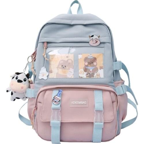 New Cute Girl Black Blue Pink Purple Backpack Female School Bag Day Capacity Of Large Exquisite Versatile Four Seasons Kawaii