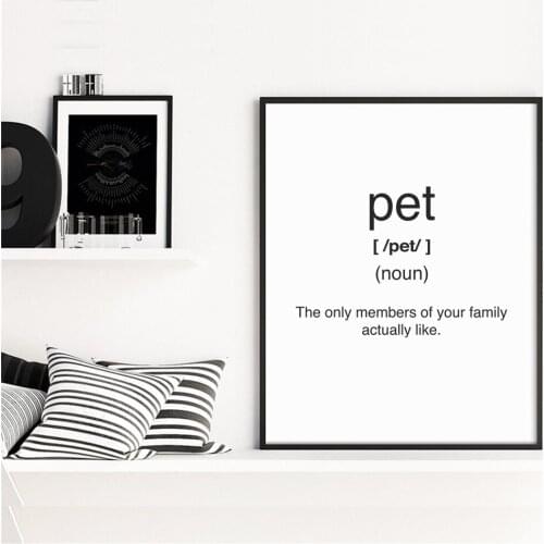 Pet Definition Poster Canvas Painting Inspiration Print Wall Art Picture for Living Room Interior Home Decor Motivation