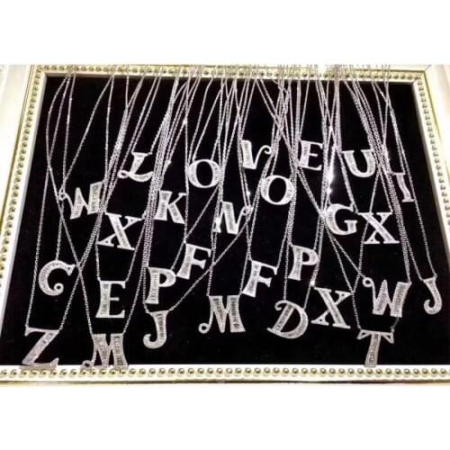 Fashion 26 Letters Pendants 925 Sterling silver 5A Cz Wedding Pendant with Necklaces for Women Wedding Party jewelry