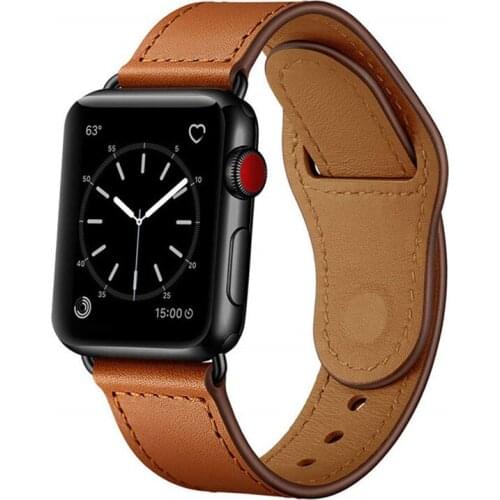 Luxury Genuine Leather Strap for Apple Watch 6 5 4 3 2 1 SE Band 44mm 40mm 42m 38mm Leather Watchband Bracelet for iWatch Belt