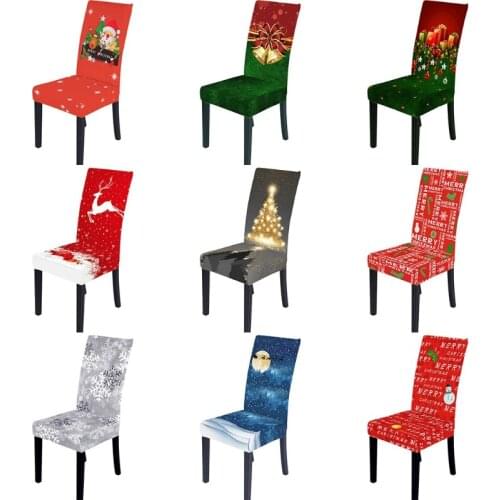 YYSD Christmas Dining Chair Protector Slipcover Stretch Removable Washable Seat Back Cover Xmas Party Decoration