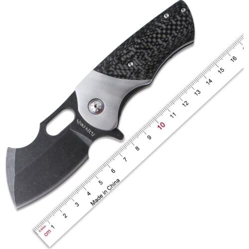 Lovoco R810 Flipper folding knife DC53 blade CF/wood + steel handle camp hunting outdoor survival pocket Kitchen knives edc tool