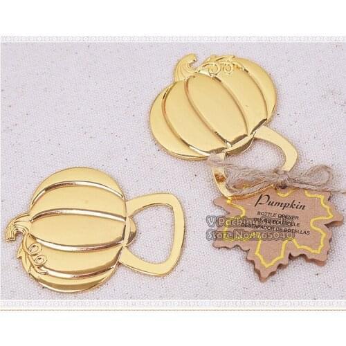 Pumpkin bottle opener,Wedding Party Souvenirs Gold Pumpkin Bottle Opener gift 300pcs/lot