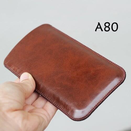 A80 Universal Fillet holster Phone Straight leather case retro simple style For Samsung GALAXY A80 pouch