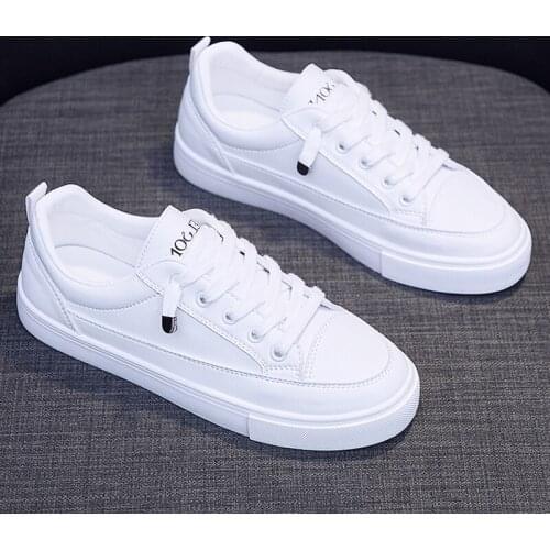 2021 Women Lace Up Casual White Platform Tenis Sneakers Fashion Breathble Vulcanized Shoes Pu Leather Feminino Zapatos De Mujer