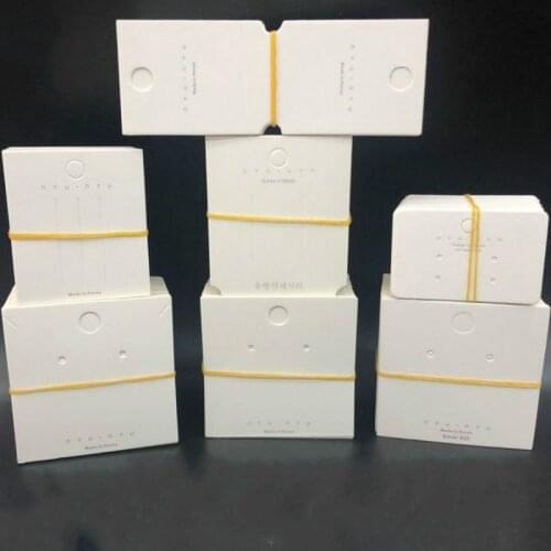 100pcs Earrings Hair Clip Necklace Display Stand Holder Blank White Cardboard Jewelry Package Paper Cards Hang Tag Card