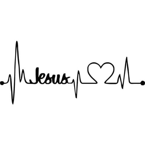 17.8cm*7.7cm Personalized Creative Heartbeat Monitor Jesus Stylish Funny Car Stickers C5-2025