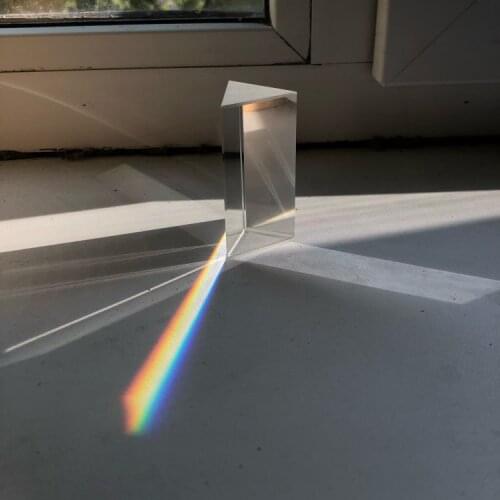 30*30*50MM Triangular Prism Rainbow Prisma Crystal Glass Photographic Prisme Color Prisms Physics Light Experiment