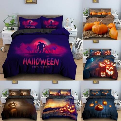 3D Happy Halloween Style Hot Sale Duvet Cover Set Printed Bedding Queen King Size