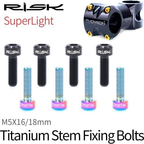 6PC/lot M5*16/18mm Bike Stem Handlebar Fixing Titanium Ti Bolts Fixed Screws M5x16mm M5*18mm for MTB Bicycle Seat Post Clamp