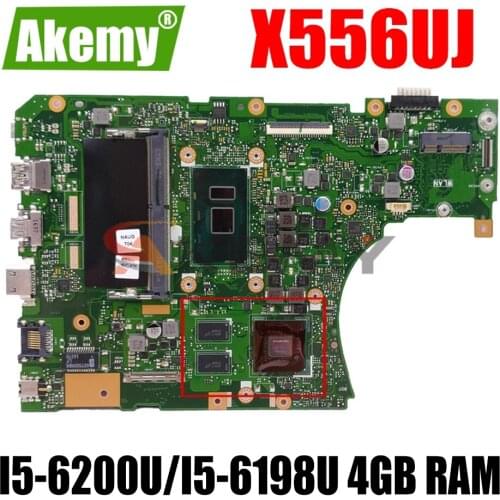 Akemy X556UJ Laptop motherboard for ASUS X556UB X556UV X556UR X556UF X556UQ X556U original mainboard 4G-RAM I5-6200U GT940M