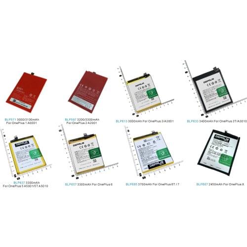 BLP571 BLP597 BLP613 BLP633 BLP637 BLP657 BLP685 Battery For OnePlus 1 2 3 3 T 5 X 6 6T 7 A0001 A2001 A3001 A3010 5010 Batteries