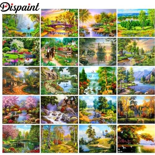 Dispaint Diamond painting "beautiful scenery" Full Square/Round Drill Wall Decor Inlaid Resin Embroidery Craft Cross stitch