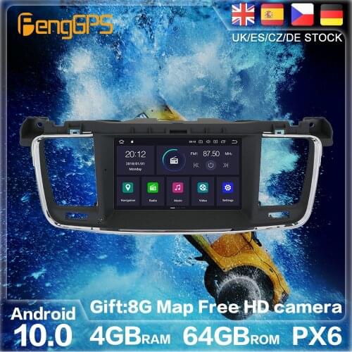 Android 10 64G PX6 For Peugeot 508 1 2011-2018 GPS Navigation Auto Radio Stereo Car CD DVD Multimedia Auto Player HeadUnit 2DIN