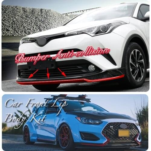 Car Bumper Lip Front Spoiler Skirt Deflector For Hyundai Veloster 2011~2020 Tune Car Modified Body Kit VIP Hella Flush Lips