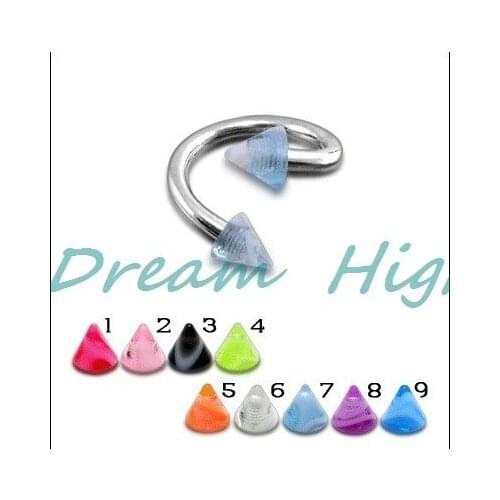 Free Shipping UV Acrylic Ball Screws Nose Piercing Fashion body Jewelry 316L Stainless Steel 100% Guaranteed Promotional Product