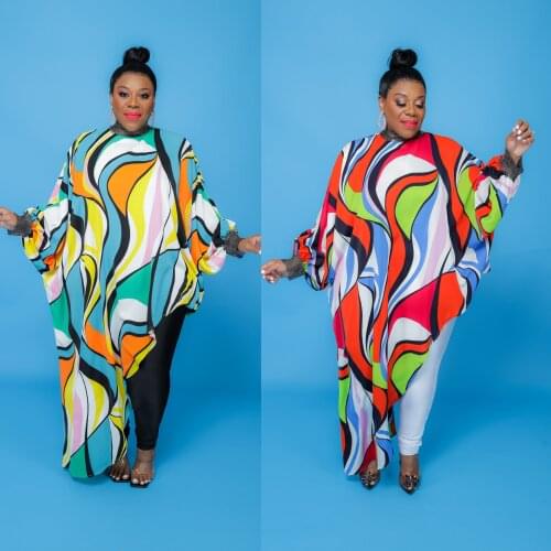 Plus Size Tops for Women 4xl 5xl Loose Long Boho Printed Tunic Irregular Elegant Bluses Chemise Oversize Femme Long Sleeve Shirt