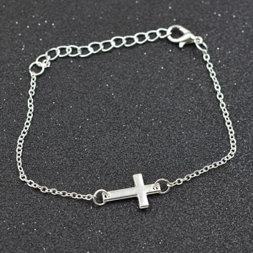 Stainless Steel Bracelet For Women Man Cross Gold And Silver Color Chain Bracelet Lovers Engagement Jewelry