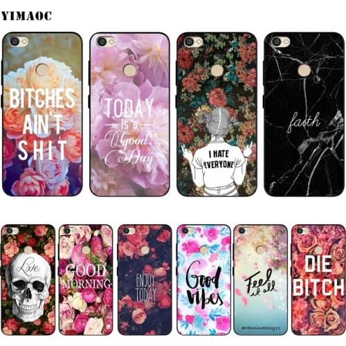 Good Vibes Bitch Flower Words Case for Xiaomi Redmi MI Note MAX 3 6a 7 6 8 9 10 GO SE A1 A2 A3 Lite 8A F1 Pro