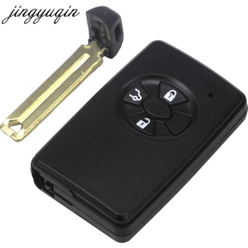 Jingyuqin Black Key Fob Shell fit for TOYOTA Avalon Camry Crown Corolla Highlander RAV4 Vitz Ractis Smart Remote Key Case 3 BTN