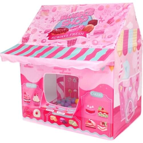 Childrens Game Tent Foldable Play House Ice Cream Shop Toys Tent Wigwam for Kids Girls Princess Castle