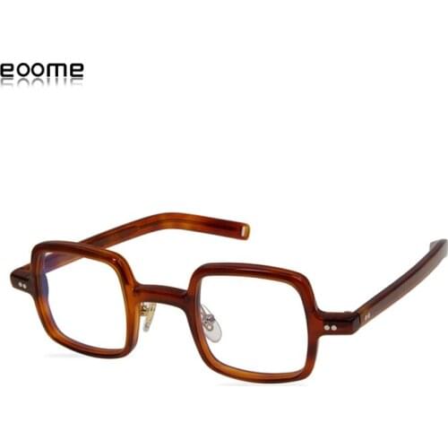 Eoome Handmade Korea Style Vintage Small Square Shape Retrol Unisex Models Brand Design Italy material Shining acetate Top model