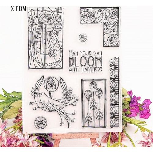 Hot sale bloom Transparent Clear Stamps / Silicone Seals Roller Stamp for DIY scrapbooking photo album/Card Making