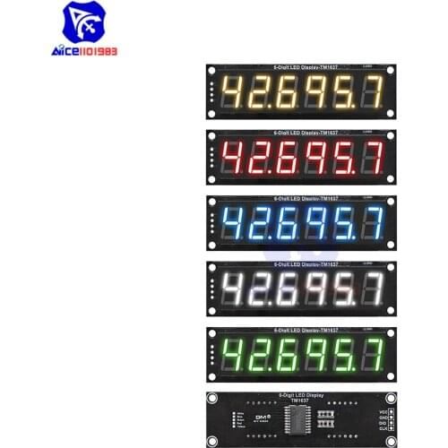 Diymore TM1637 6 Bits 7 Segment 0.56 inch Digital LED DIsplay Module I/O Interface 5 Color Available for Arduino