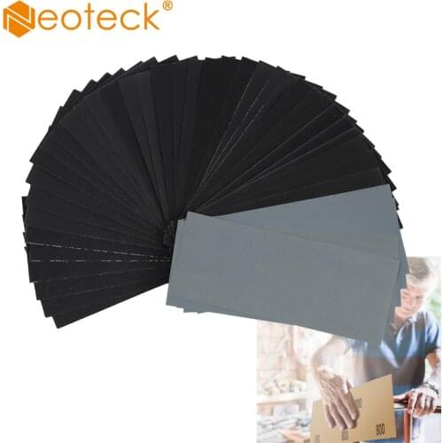 Neoteck 42 Pcs Wet Dry Sandpaper 120 to 3000 Grit Assortment 9 * 3.6 Inches Abrasive Paper Sheets for Automotive Sanding Wood