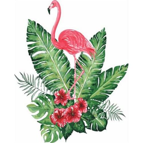Flowers Flamingo Animal DIY Digital Painting By Numbers Modern Wall Art Canvas Painting Unique Gift Home Decor 40x50cm
