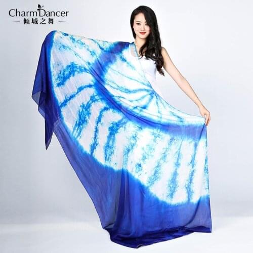 2019 new belly dance silk fabric characteristic Belly Dance Silk Veils Hand Thrown Scarf Shawl 260*140cm SJ007