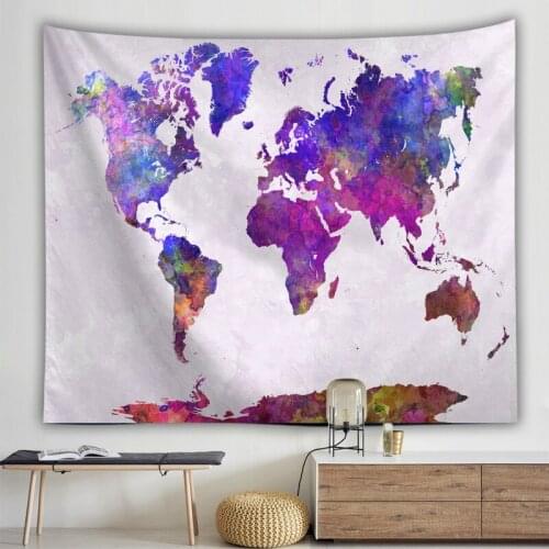 New Retro Map Background Cloth Fashion Home Atmosphere Decoration Supplies Nordic Style Living Room Bedroom Decoration Tapestry