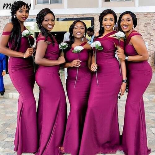 New Bridesmaid Dresses For Summer Garden Weddings Straps Neck Mermaid Floor Length Wedding Guest Dress Custom Made Cheap