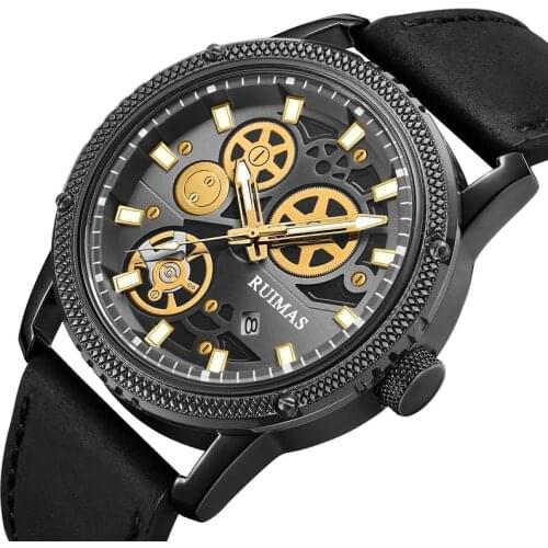 Megir Original RUIMAS New Military Sport Watches Men Leather Strap Japan Quartz Wristwatch Luminous Watch Relogios Masculino 306