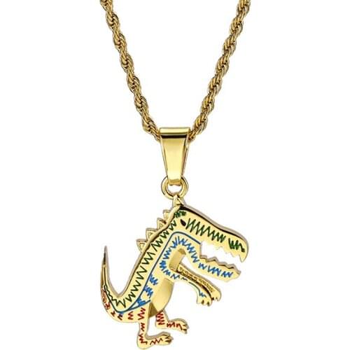 Small Dinosaur Necklace Fashion Brand Stylish and Simple Personality Girls and Boys Pendant Couple Street Ornament Necklace