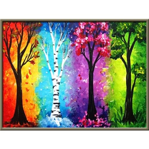 Landscape Tree DIY 11CT Cross Stitch Embroidery Kits Needlework Craft Set Printed Canvas Cotton Thread Home Wholesale
