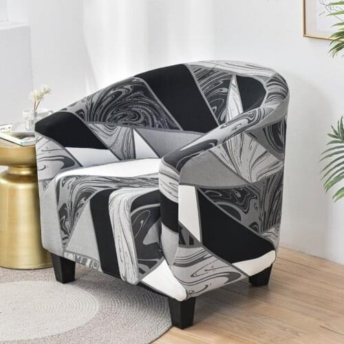 Plaid Club Tub Chair Slipcover Elastic1 Seat Armchair Cushion Cover for Living Room for Bar Hotel Dust-proof Seat Cover Modern