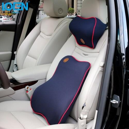 Car Seat Headrest Neck Pillow Lumbar Support Cushion Set Memory Cotton Driving Travel Auto Accessories Universal Cars 6 Colours