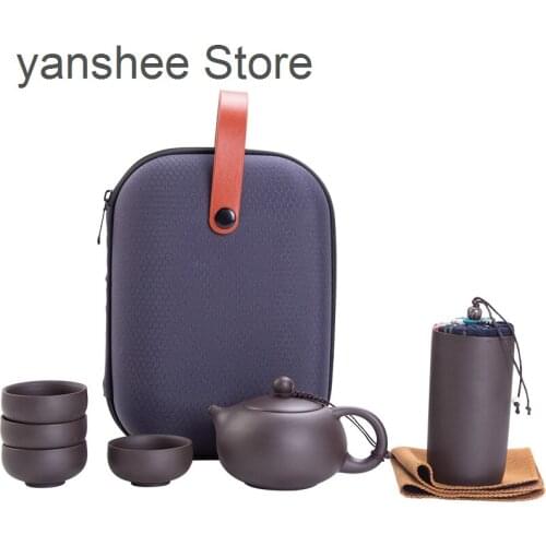Portable tea set, purple sand tea set, practical tea set, tea cup, Chinese gift