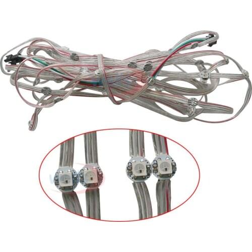 DC5V 50~1000pcs Pre-soldered WS2812B LED Heatsink 5050 RGB WS2811 IC Built-in with 10cm Wire,Addressable Idividual LED Module