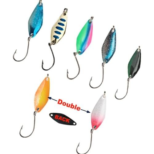 7pcs 2.3g Spinerbait Fishing Lure Trout Spoon Metal Fishing Lures Spinner Minnow Metal Spoon Fishing Lure Duble Spinner Bait